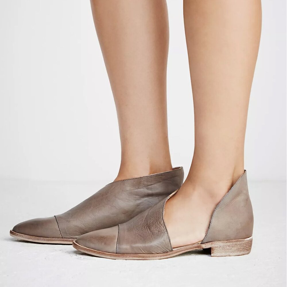 Free People Royale Pointy Toe Flat, Grey, Women’s Size 9.5 EUC